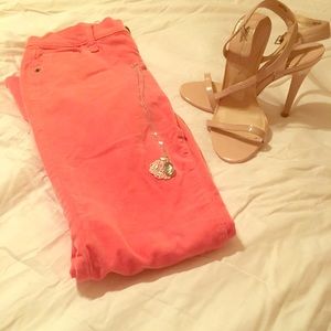 Old navy coral corduroy skinnies
